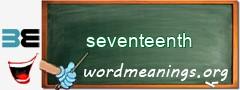 WordMeaning blackboard for seventeenth